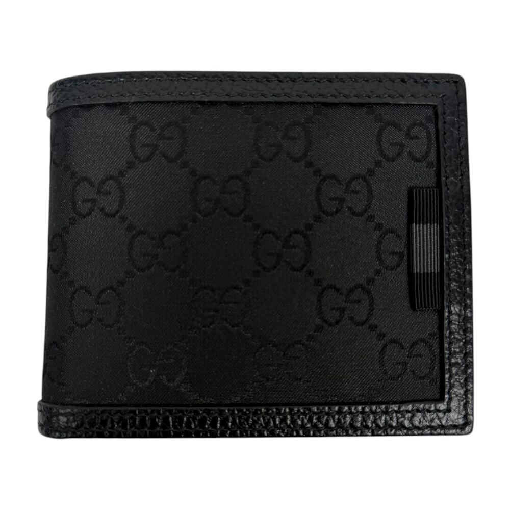 Gucci GG Monogram Canvas Bi-Fold Wallet Leather Trim Black 260987 - Picture 4 of 10